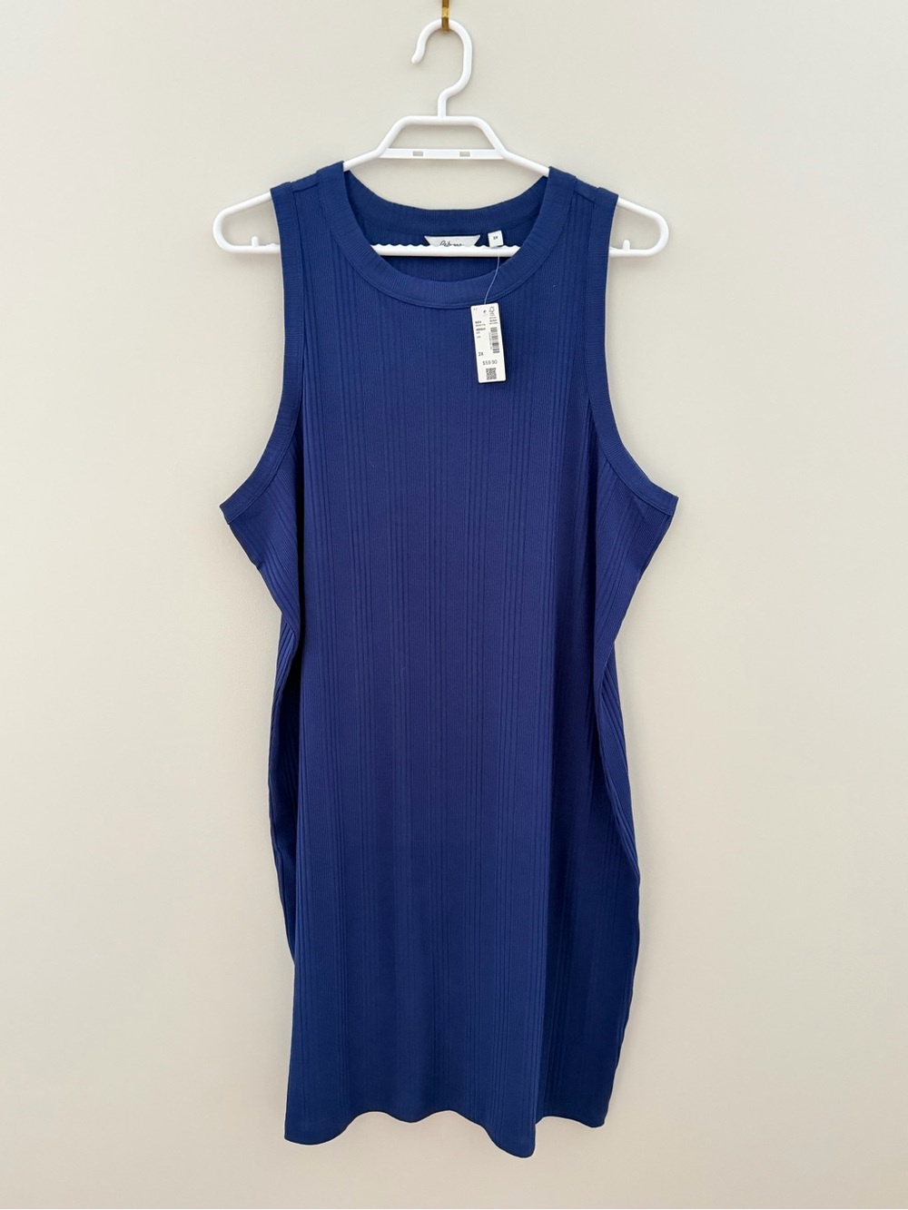 Reitmans Navy Blue Ribbed Midi Dress
